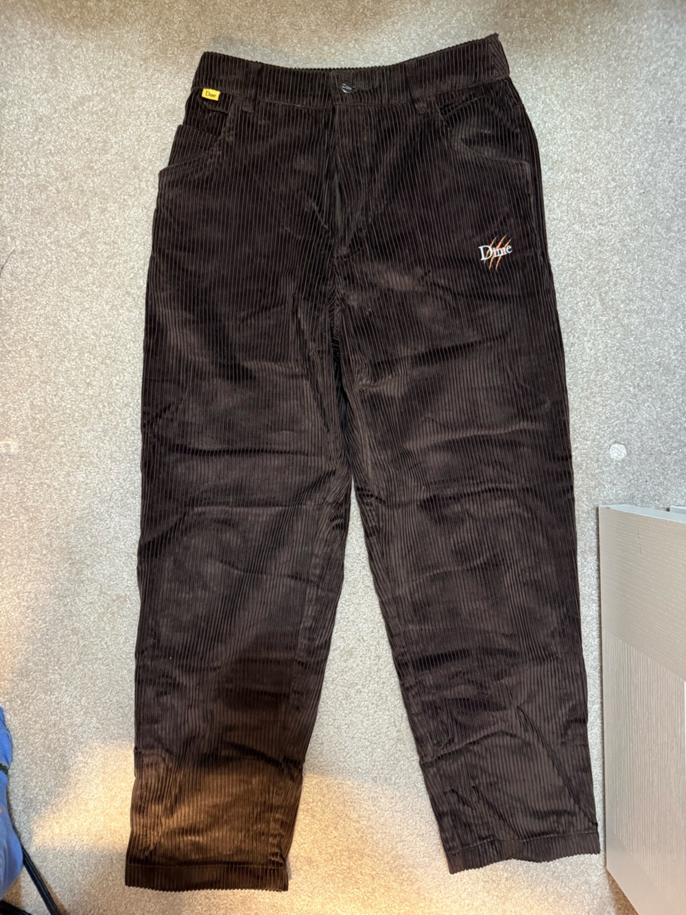 Dime Dino Corduroy Pants — Men's Dark Brown Relaxed Fit